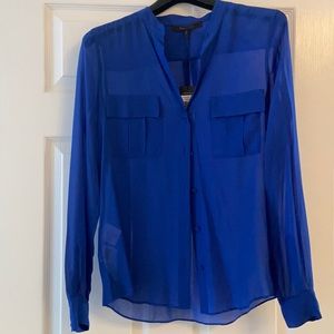 BCBG Sheer Button up Blouse